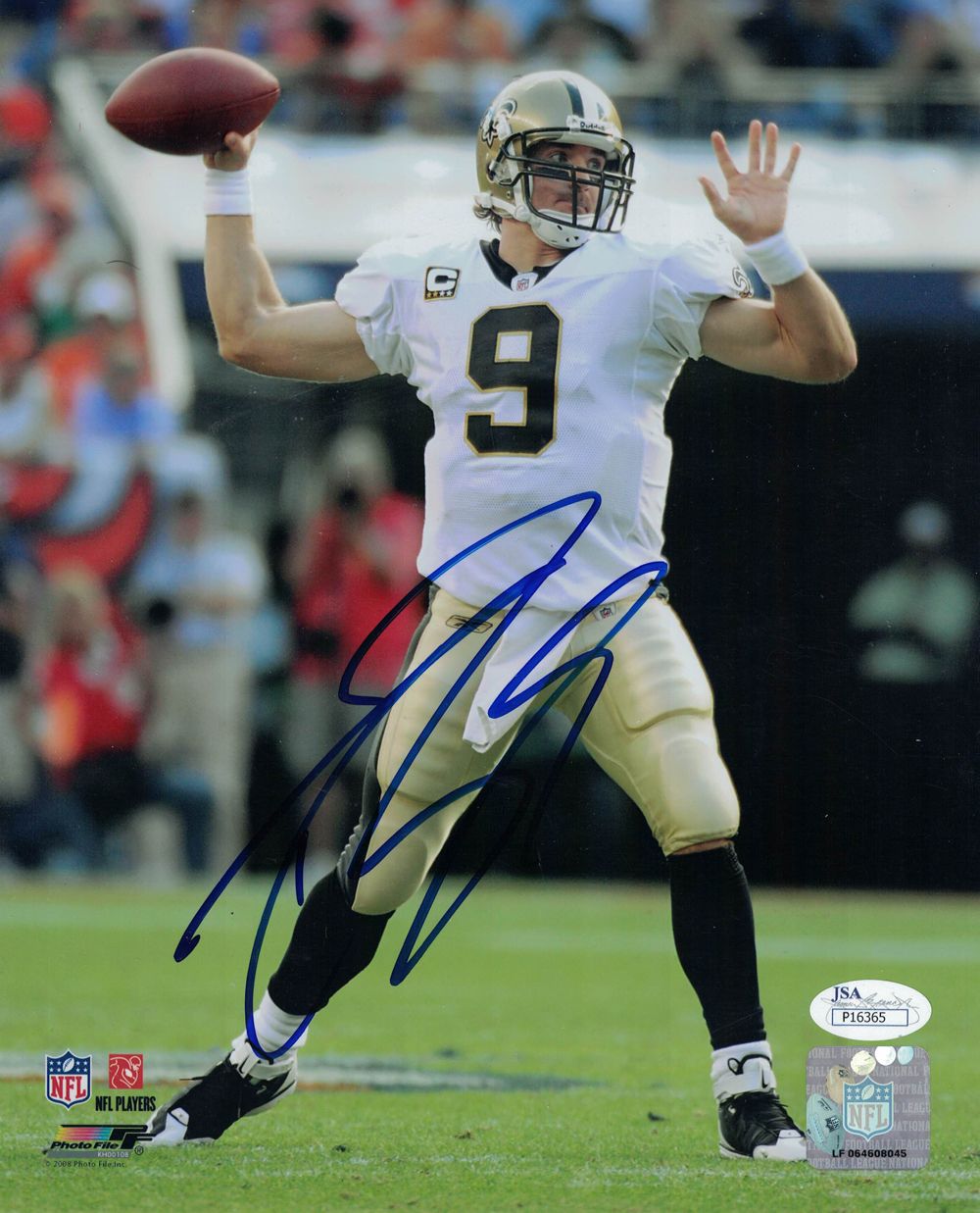 Drew Brees Autographed/Signed New Orleans Saints 8x10 Photo JSA PF