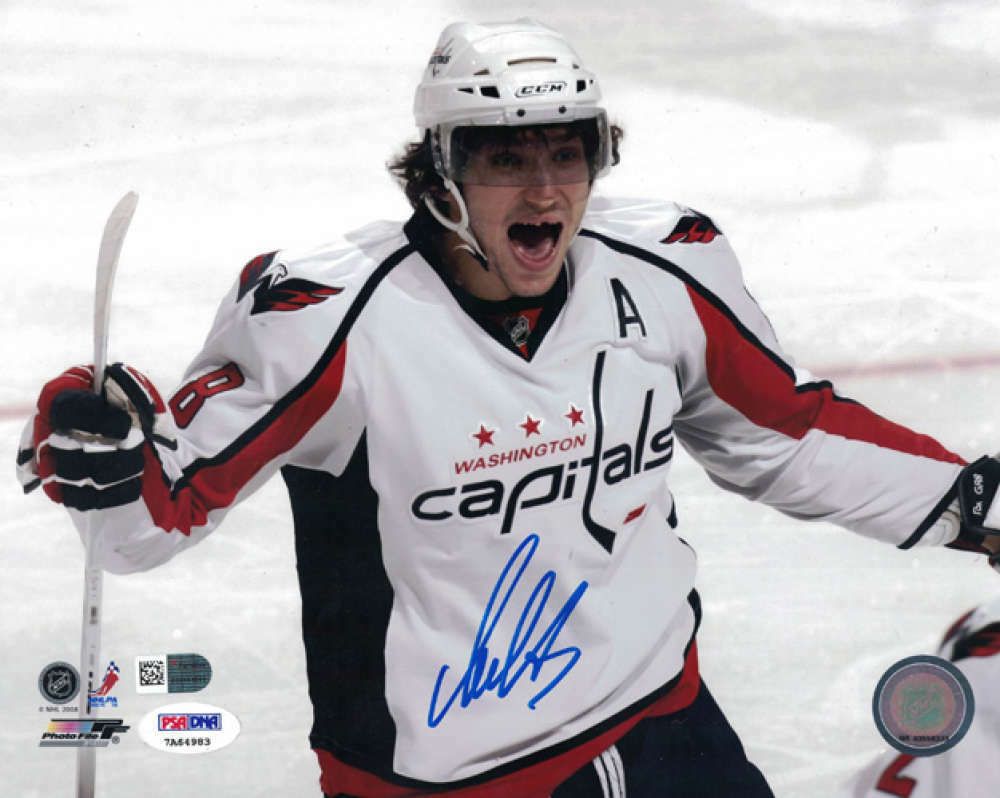 Alex Ovechkin Autographed Washington Capitals 8x10 Photo (White) PSA/DNA