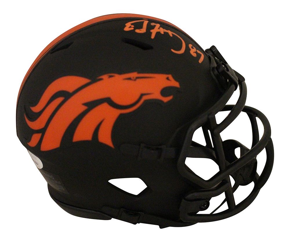 Ed McCaffrey Autographed/Signed Denver Broncos Eclipse Mini Helmet JSA