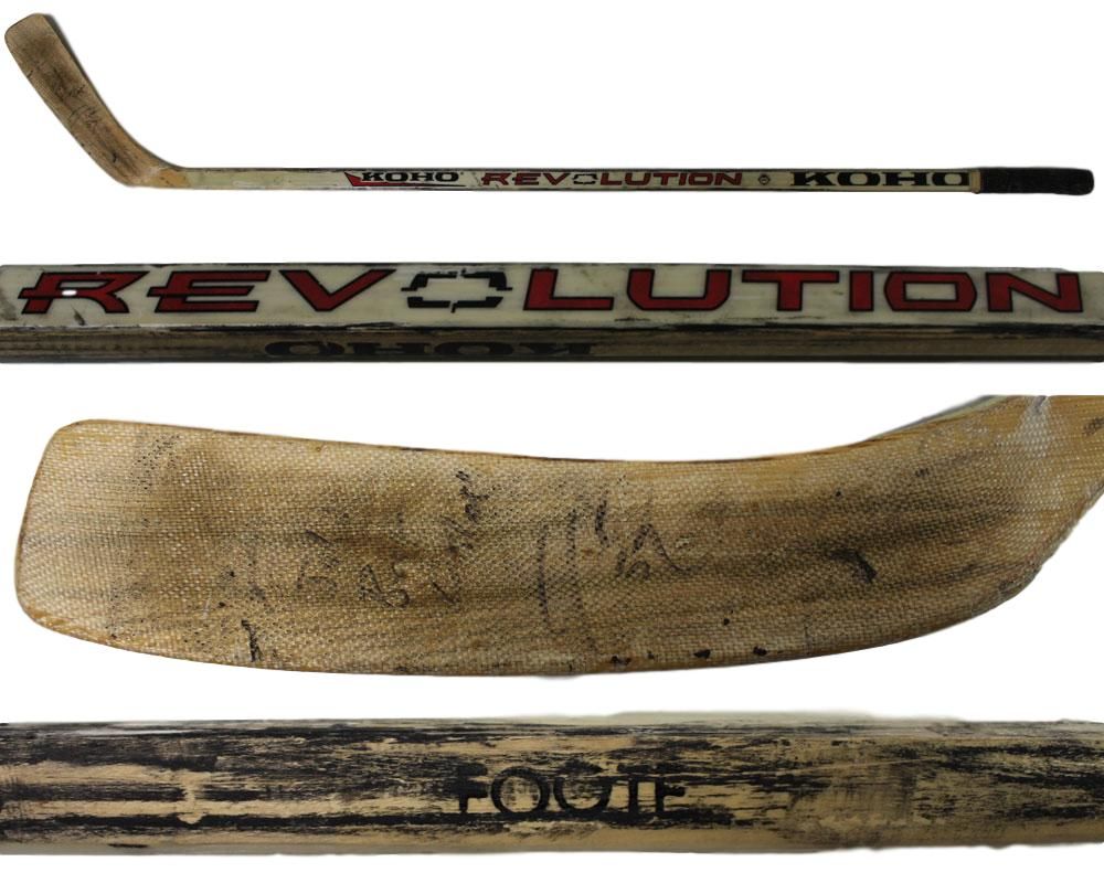Adam Foote Signed Colorado Avalanche Game Used Revolution Koho Stick