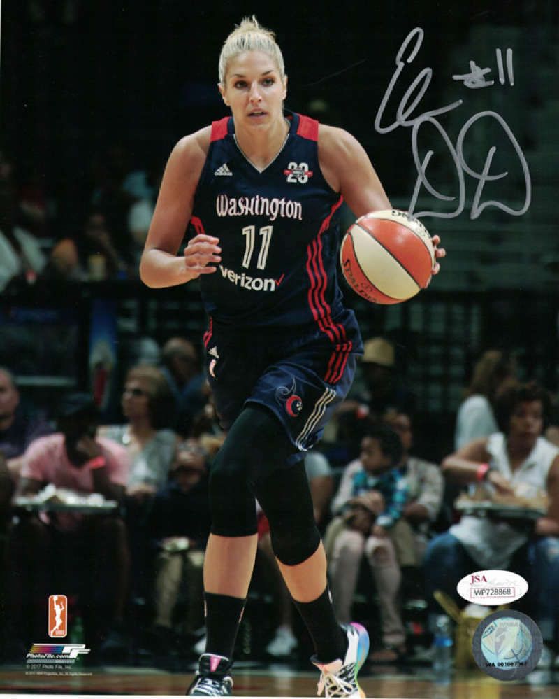 Elena Delle Donne Autographed Washington Mystics 8x10 Photo Blue JSA