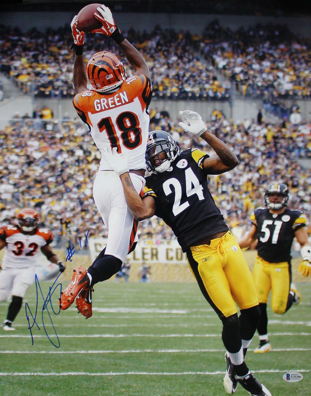 AJ Green Autographed/Signed Cincinnati Bengals 16x20 Photo BAS