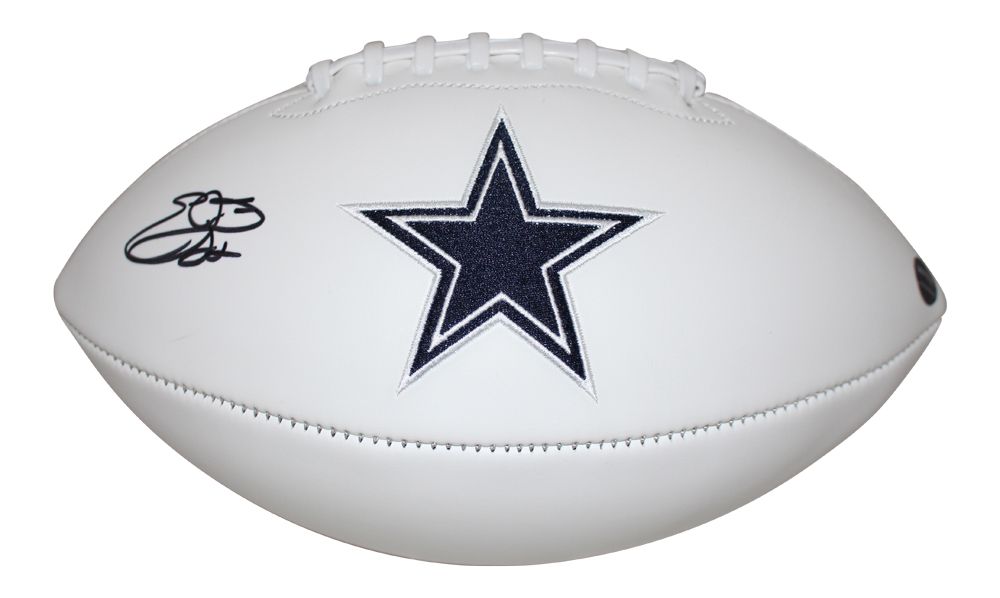 Emmitt Smith Autographed/Signed Dallas Cowboys Logo Football BAS