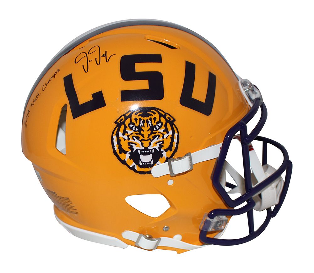 Justin Jefferson Signed LSU Tigers Authentic Speed Helmet 19 Champs BAS