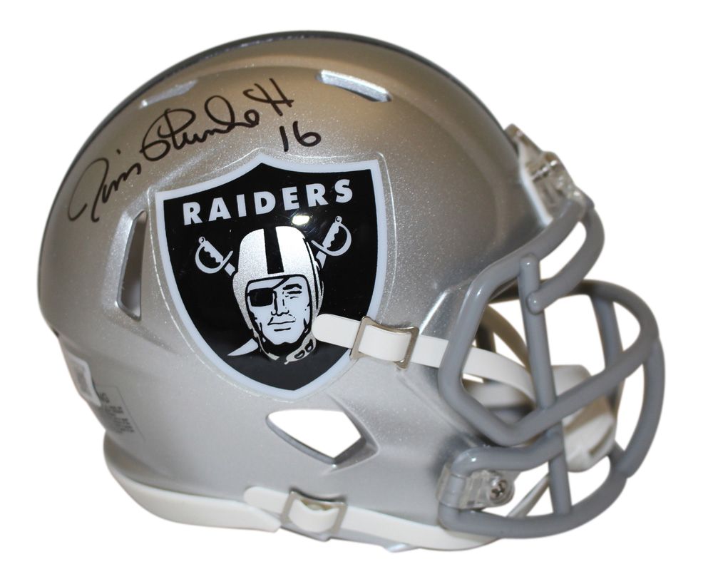 Jim Plunkett Autographed Las Vegas Raiders Speed Mini Helmet BAS
