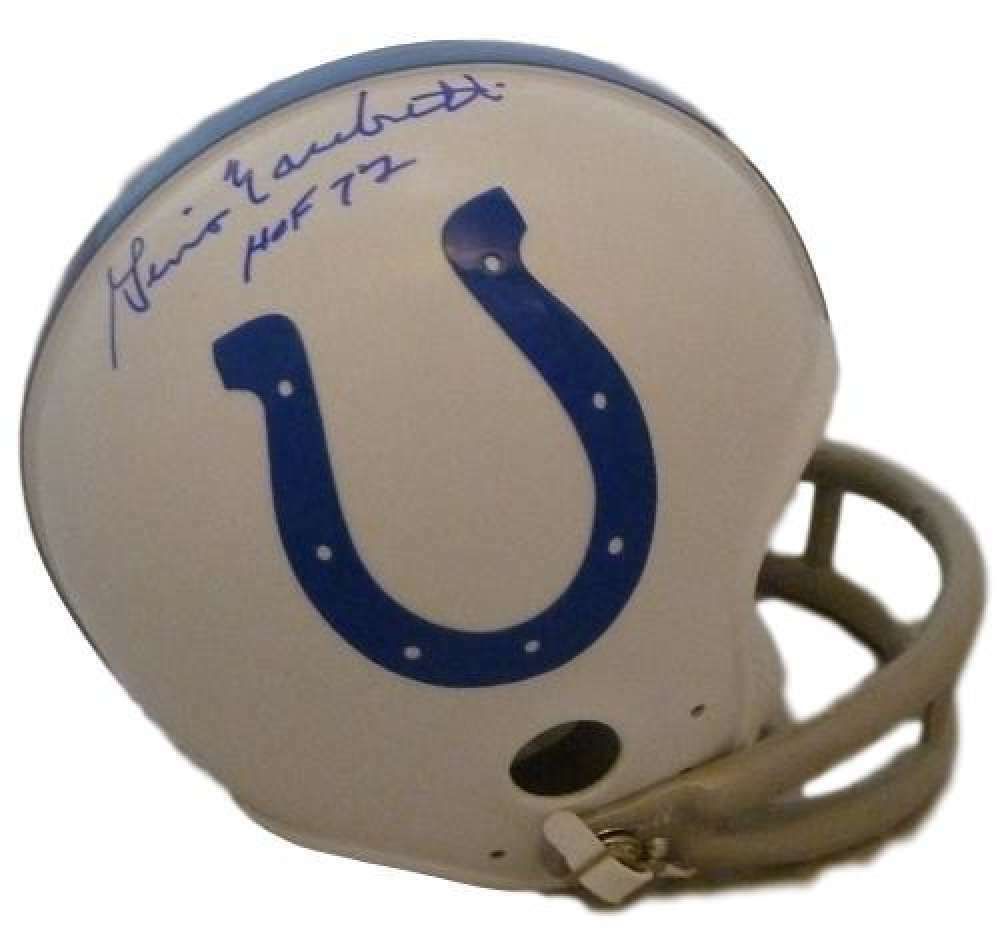 Gino Marchetti Autographed Baltimore Colts Riddell Throwback Mini Helmet (in Black) HOF JSA