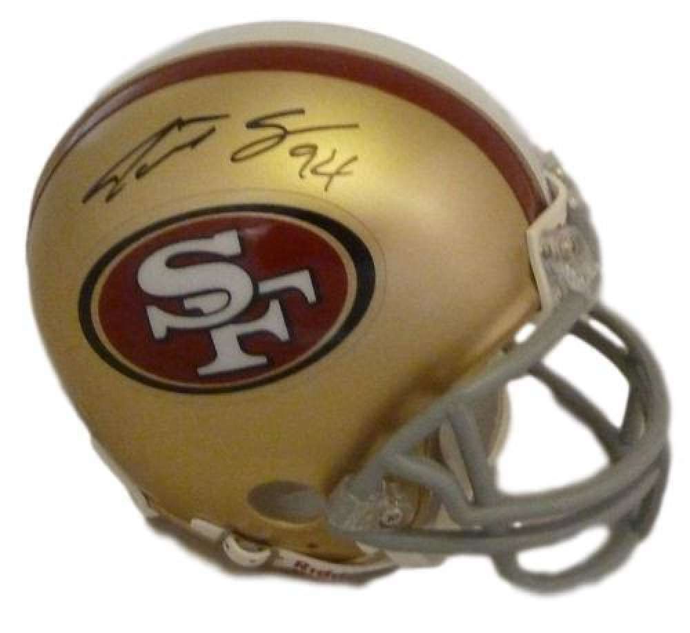 Justin Smith Autographed San Francisco 49ers Mini Helmet JSA