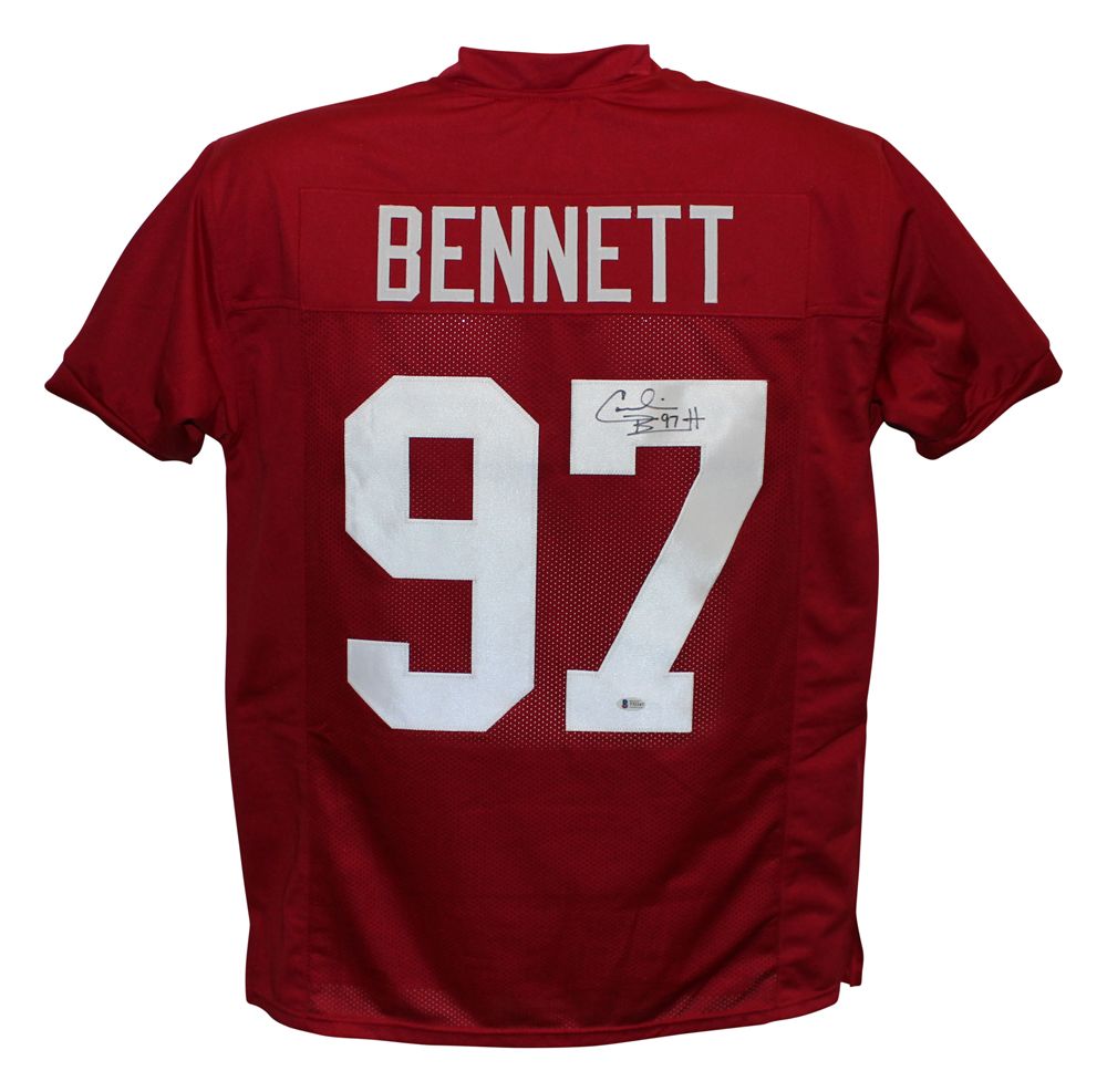 Cornelius Bennett Autographed/Signed College Style XL Red Jersey BAS