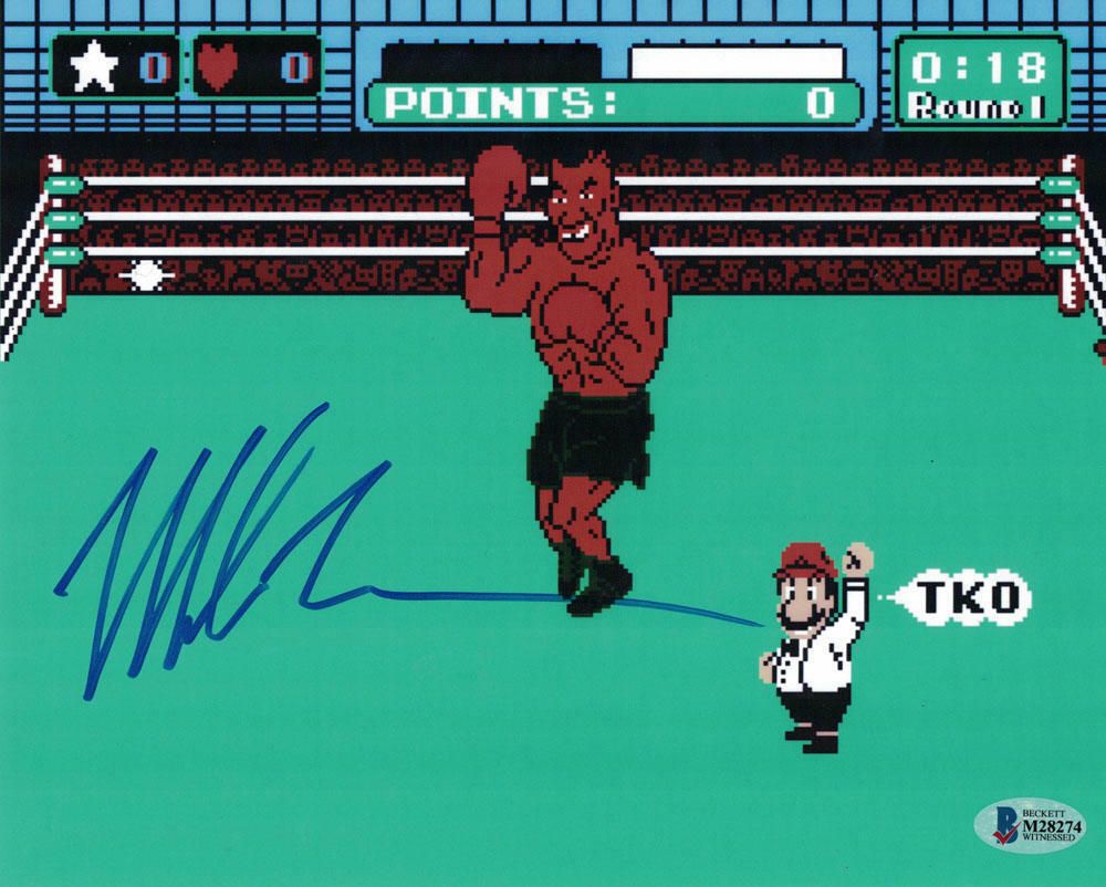 Mike Tyson Autographed Boxing Punchout 8x10 Photo BAS
