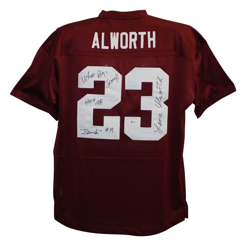 Lance Alworth Signed Arkansas Razorbacks Adidas Red 52 XL Jersey 3 Insc BAS
