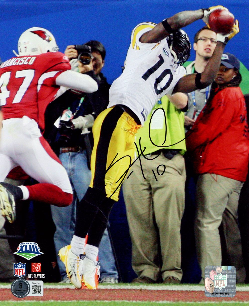 Santonio Holmes Autographed Pittsburgh Steelers 8x10 Photo BAS 45573