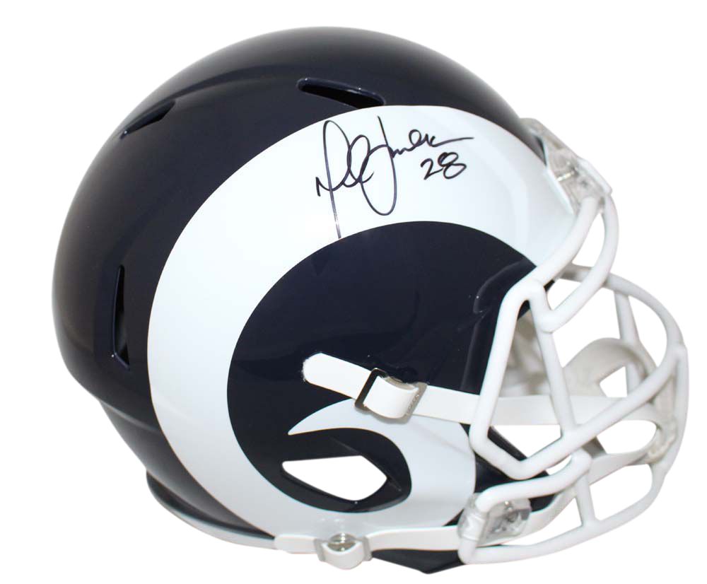 Marshall Faulk Signed St Louis Rams Speed Replica Helmet JSA