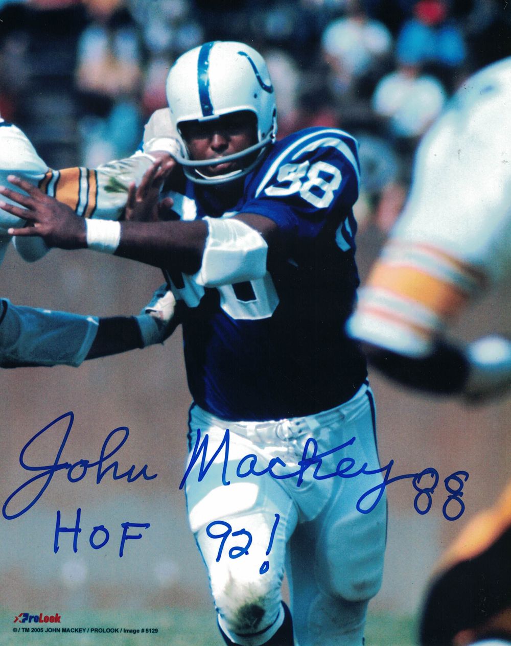 John Mackey Autographed/Signed Baltimore Colts 8x10 Photo