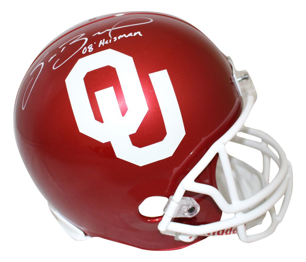 Sam Bradford Autographed Oklahoma Sooners Replica Helmet Heisman BAS