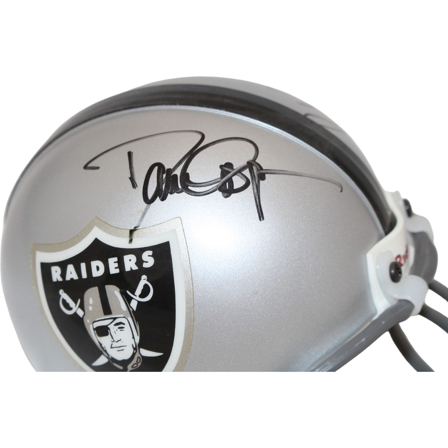 Dave Casper &amp; Bob Golic Signed Raiders VSR4 Replica Mini Helmet BAS 44153