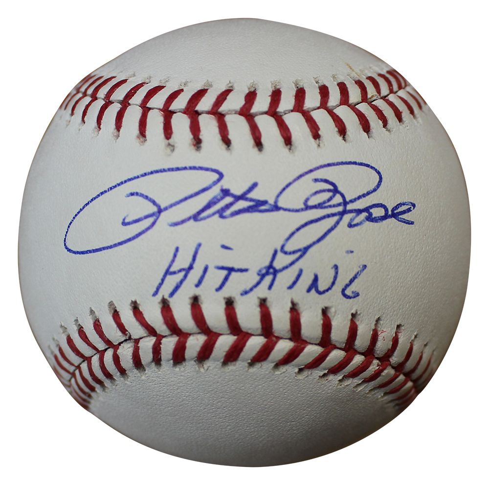Pete Rose Autographed/Signed Cincinnati Reds OML Baseball Hit King FIT