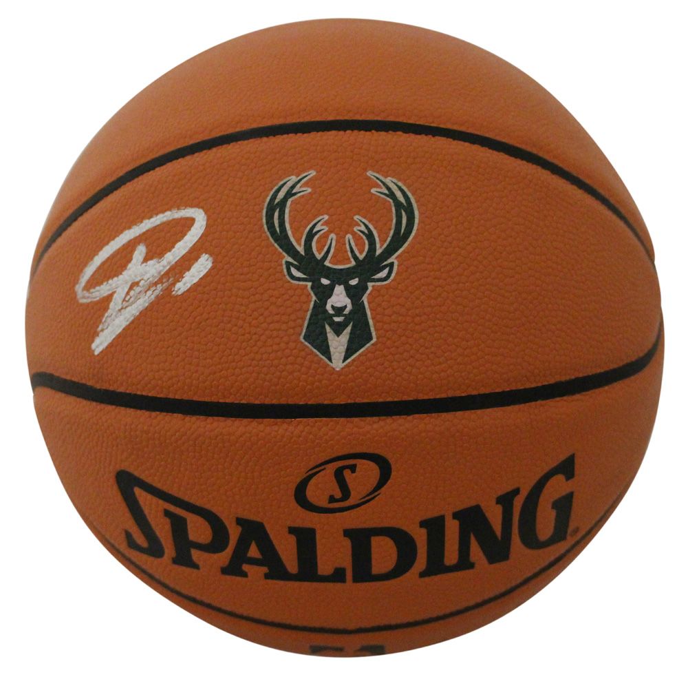 Giannis Antetokounmpo Autographed Milwaukee Bucks Basketball JSA