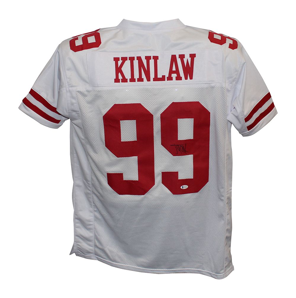 Javon Kinlaw Autographed/Signed Pro Style White XL Jersey BAS