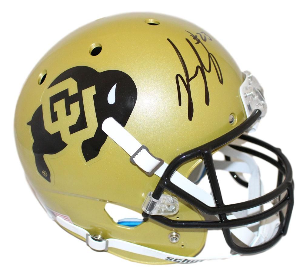 Phillip Lindsay Signed Colorado Buffaloes Gold Schutt Replica Helmet JSA