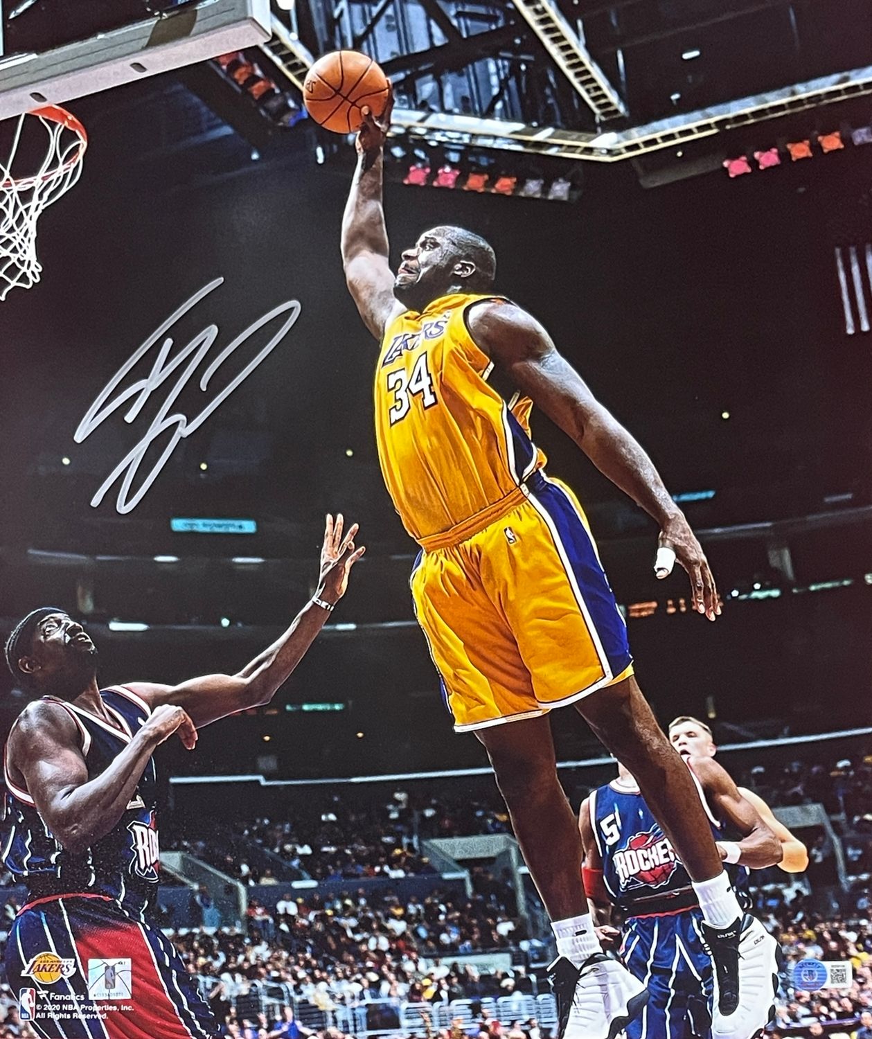 Shaq O&#39;Neal Autographed/Signed Los Angeles Lakers 16x20 Photo BAS