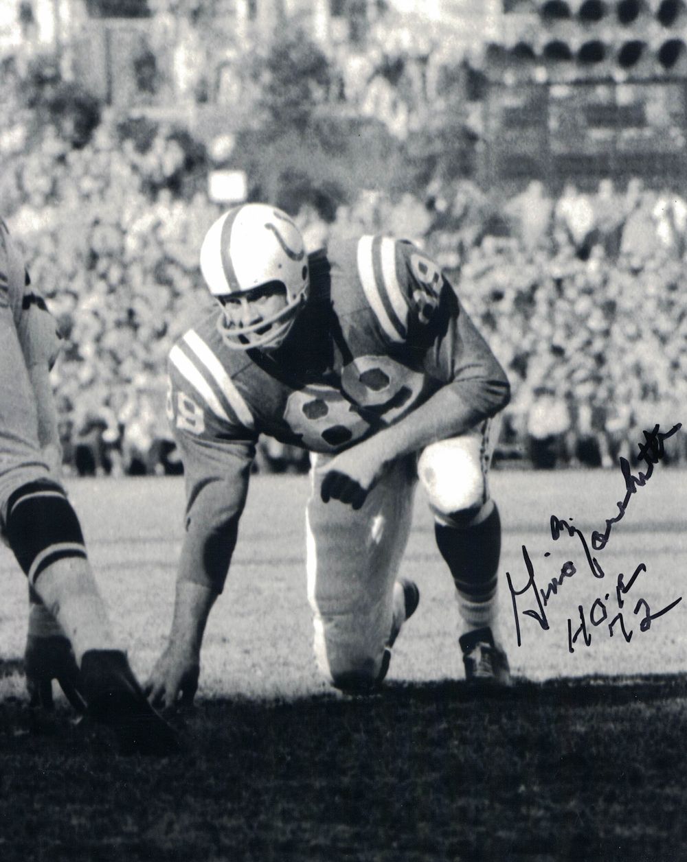 Gino Marchetti Autographed/Signed Baltimore Colts 8x10 Photo HOF