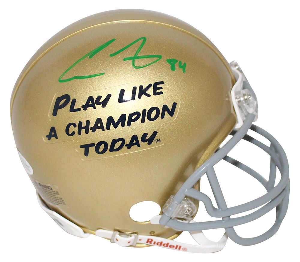 Cole Kmet Autographed Notre Dame Play Like Champion Mini Helmet BAS