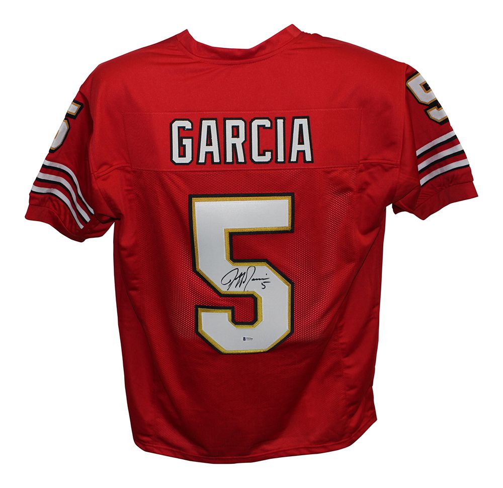 Jeff Garcia Autographed/Signed Pro Style Red XL Jersey BAS