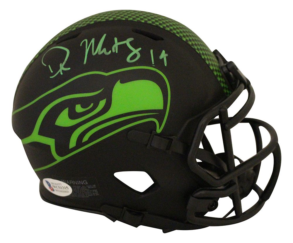 DK Metcalf Autographed/Signed Seattle Seahawks Eclipse Mini Helmet BAS