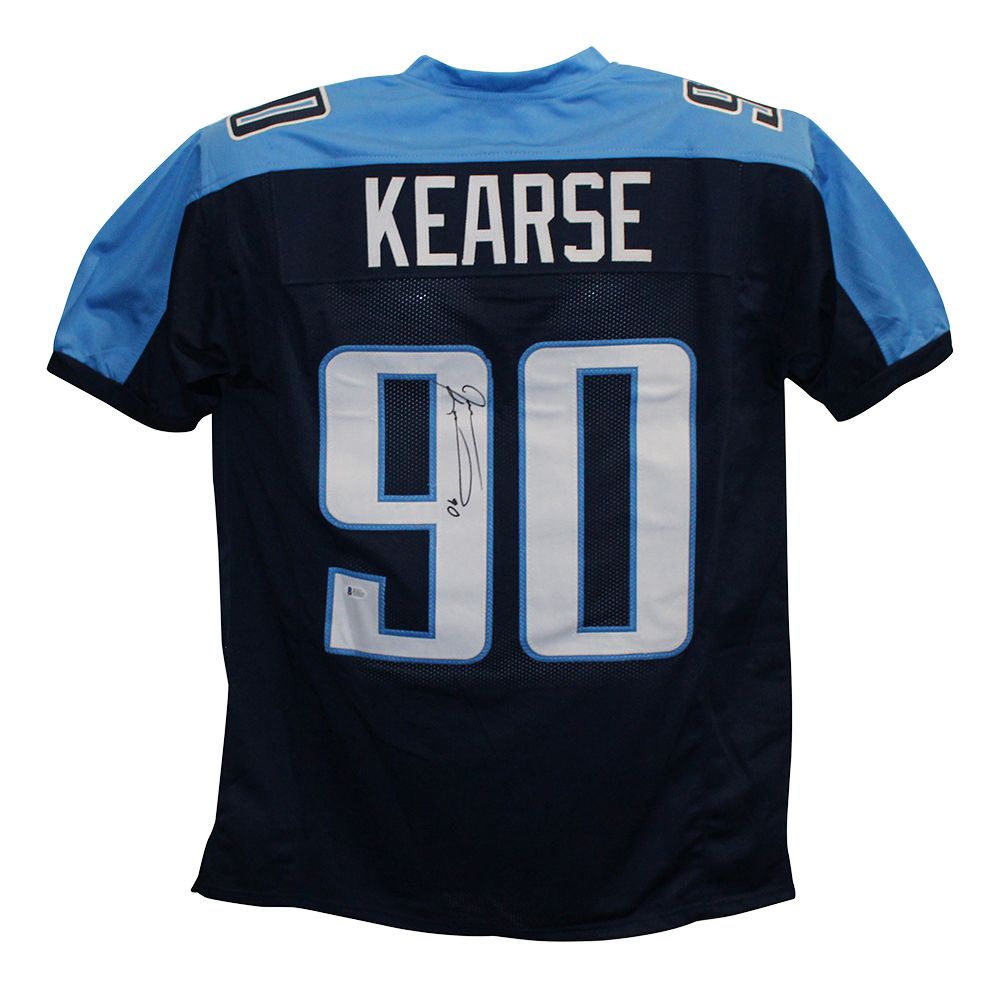 Jevon Kearse Autographed/Signed Tennessee Titans Blue XL Jersey BAS