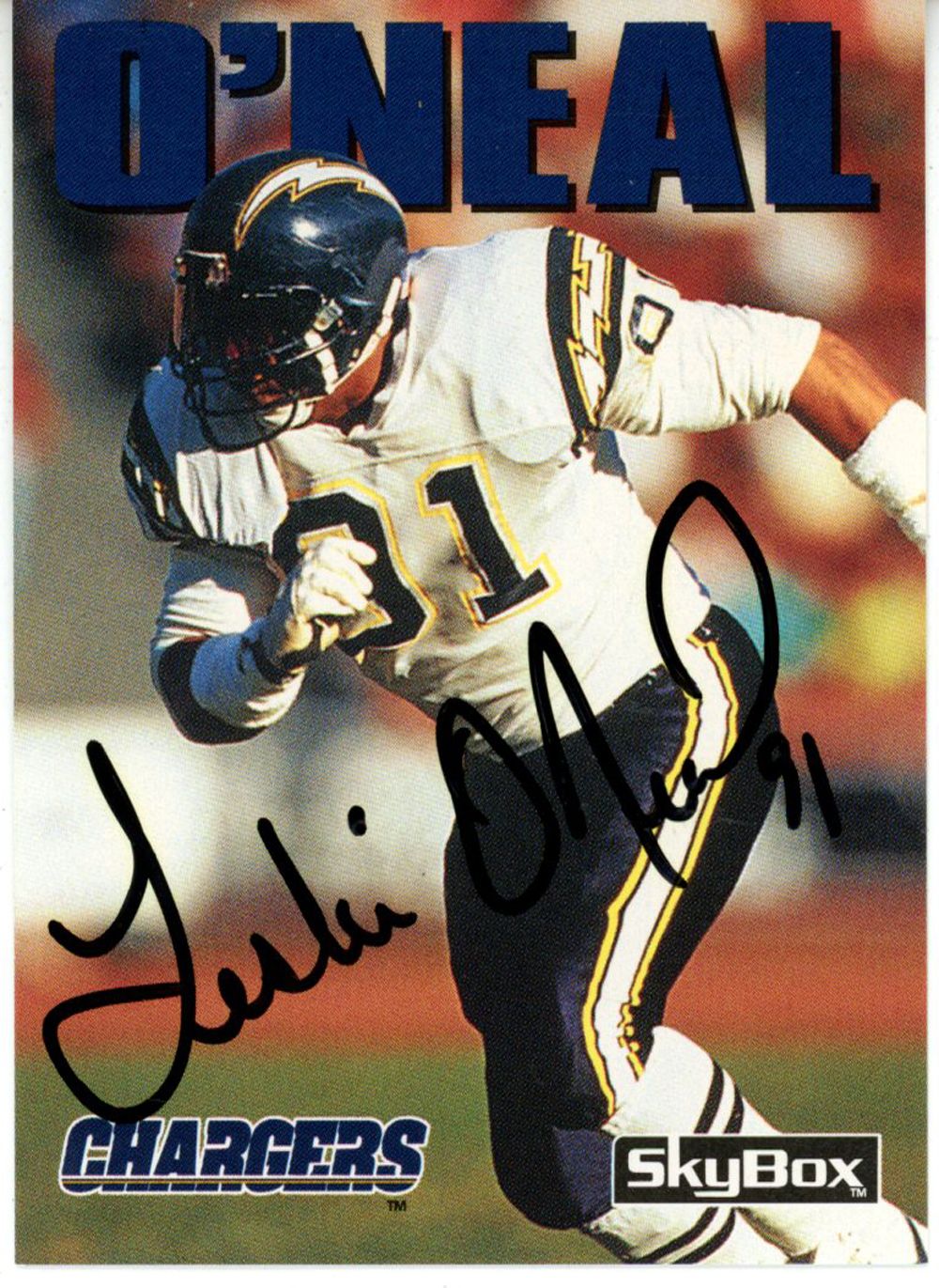 Leslie O&#39;Neal Autographed 1992 Skybox #88 Trading Card Beckett 44794