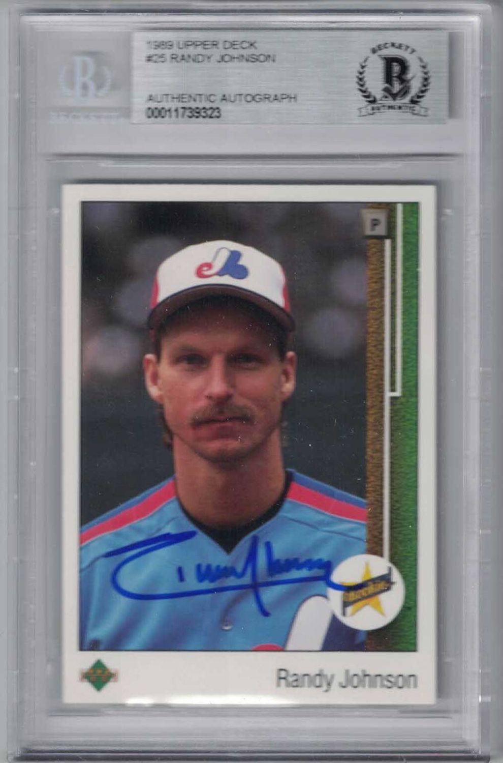 Randy Johnson Signed Seattle Mariners 1989 Upper Deck #25 Card BAS Slab
