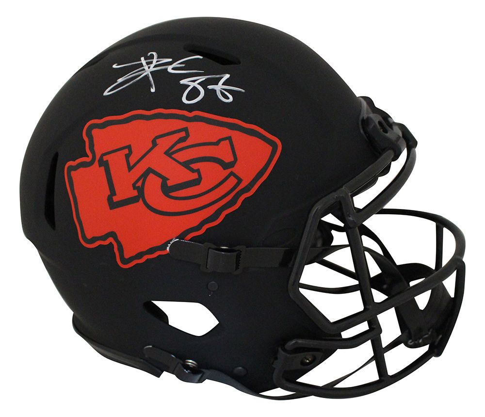 Travis Kelce Autographed Kansas City Chiefs Authentic Eclipse Helmet BAS