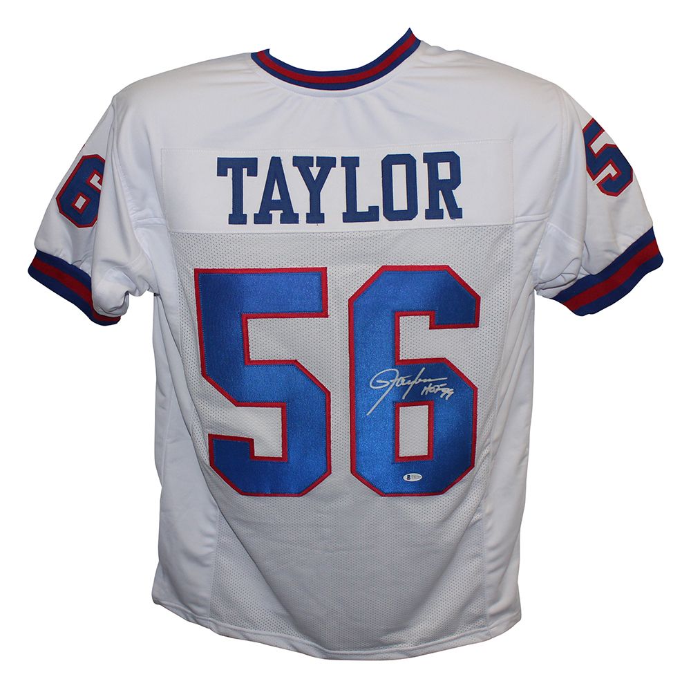 Lawrence Taylor Autographed/Signed Pro Style XL White Jersey HOF BAS