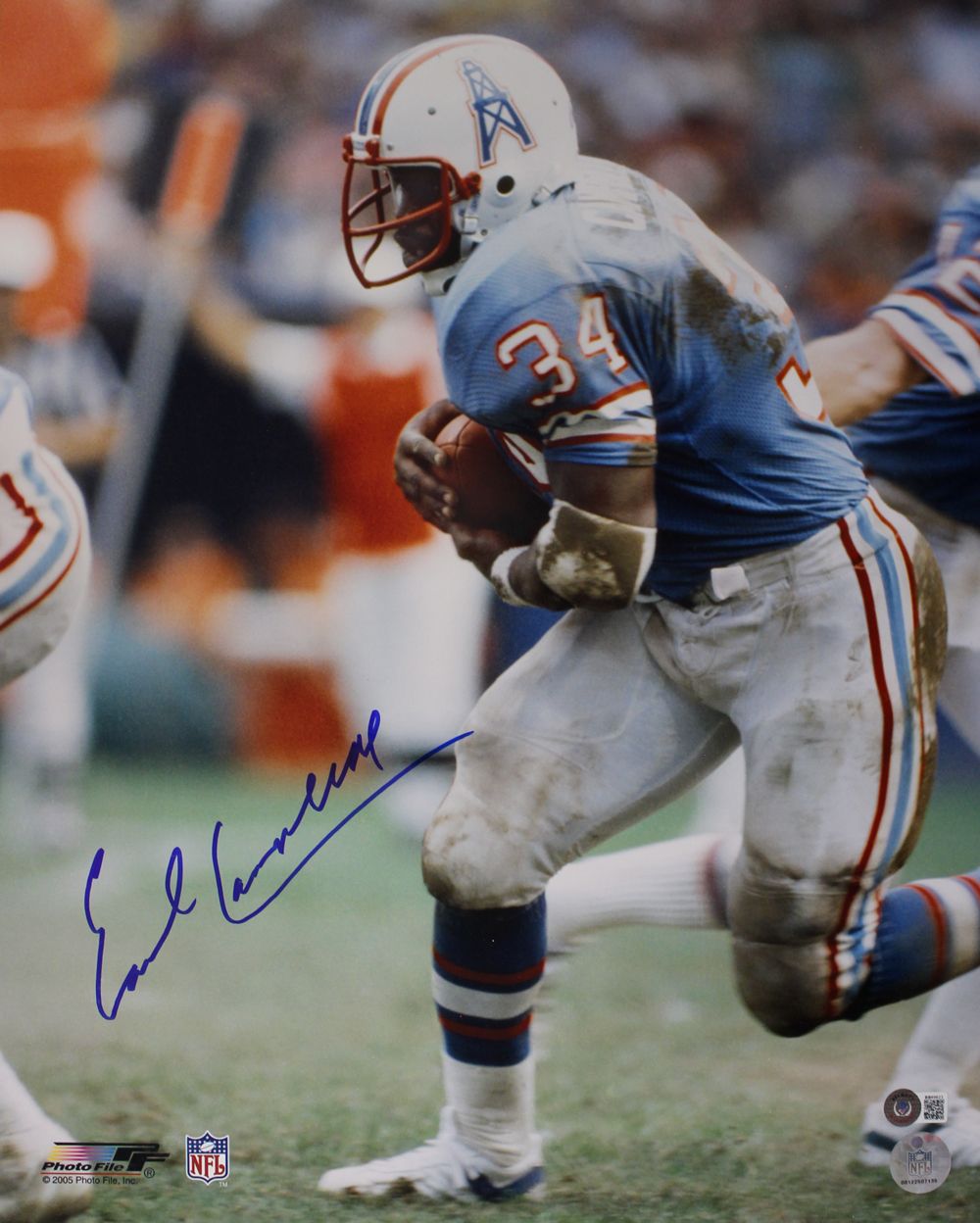 Earl Campbell Autographed Houston Oilers Dry Mounted 16x20 Photo Beckett