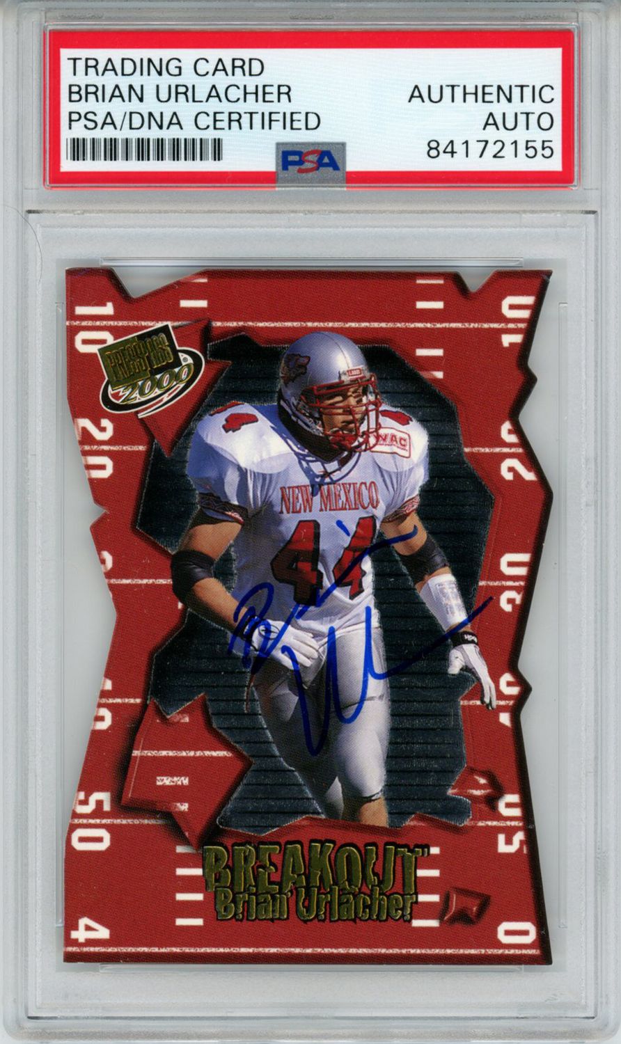 Brian Urlacher Autographed 2000 Press Pass #BO 8 Rookie Card PSA Slab