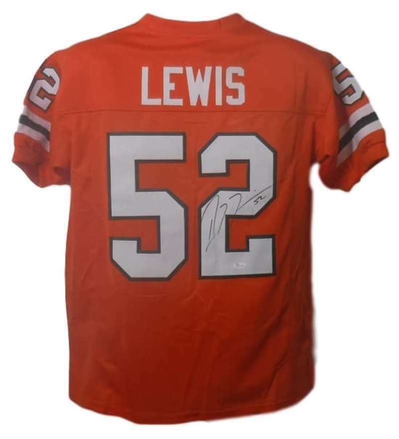 Ray Lewis Autographed Miami Hurricanes Orange Size XL Jersey JSA