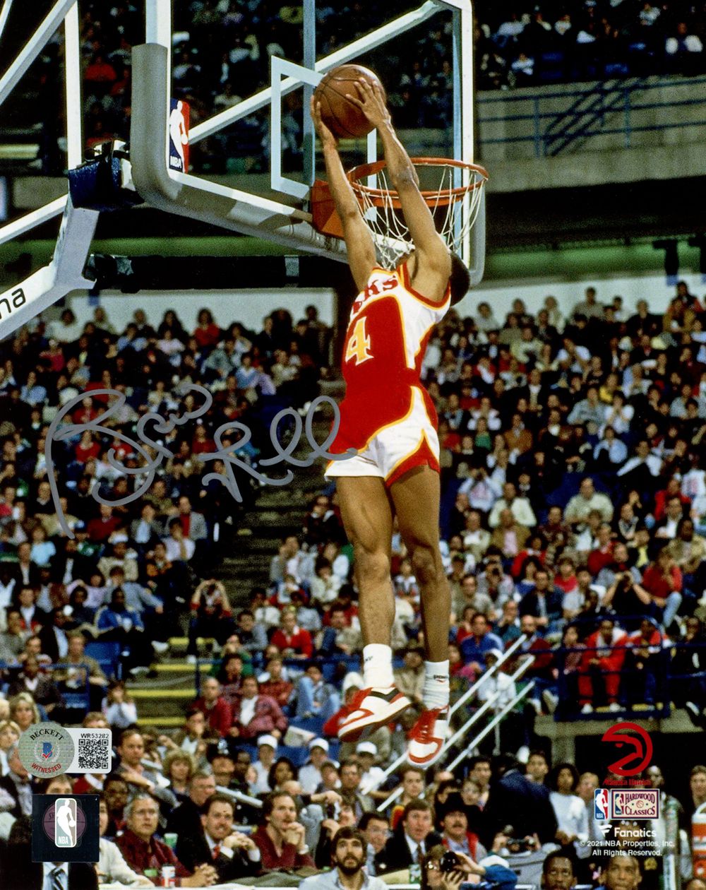 Spud Webb Autographed/Signed Atlanta Hawks 8x10 Photo Beckett