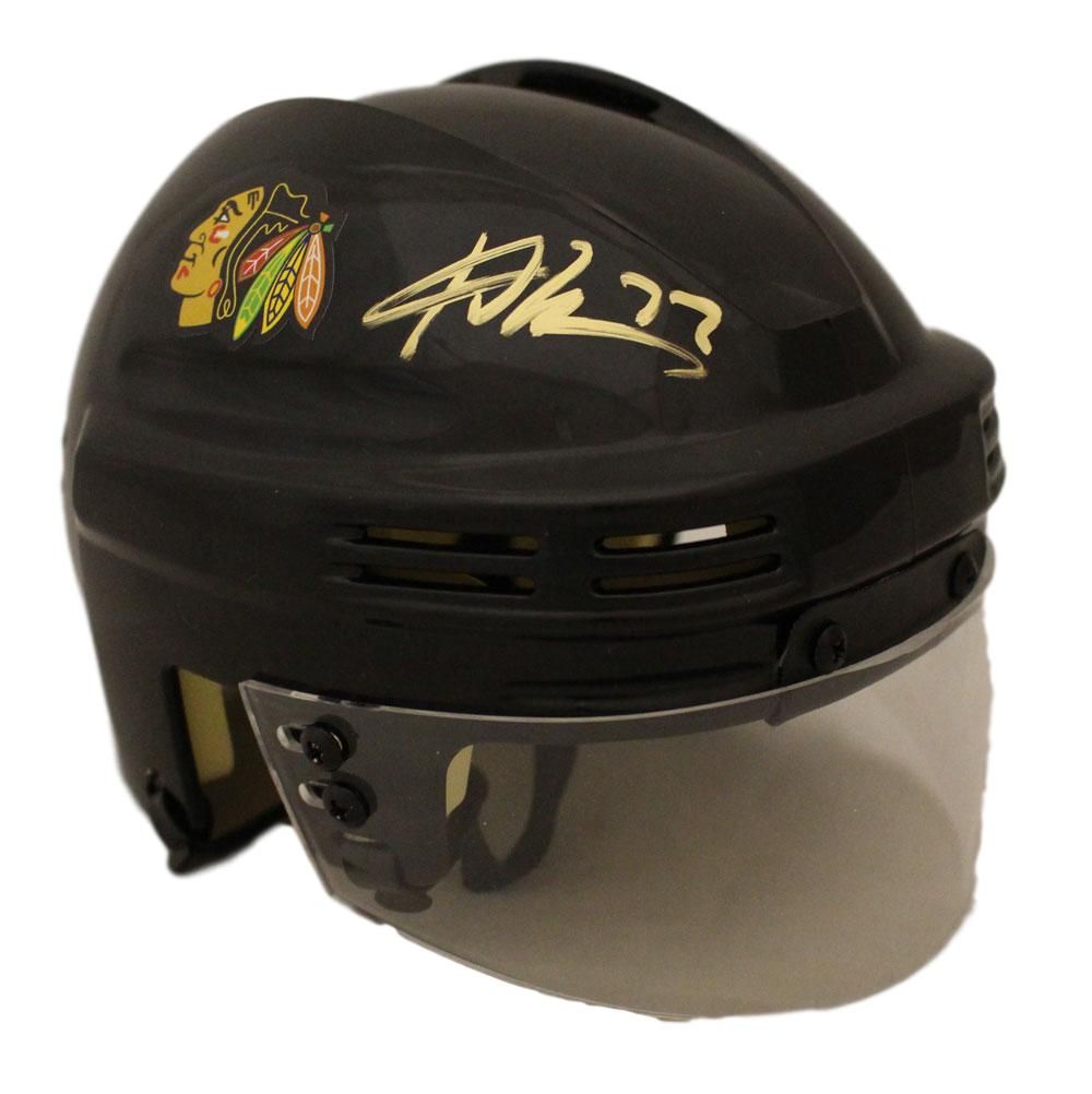 Kirby Dach Autographed/Signed Chicago Blackhawks Mini Helmet FAN