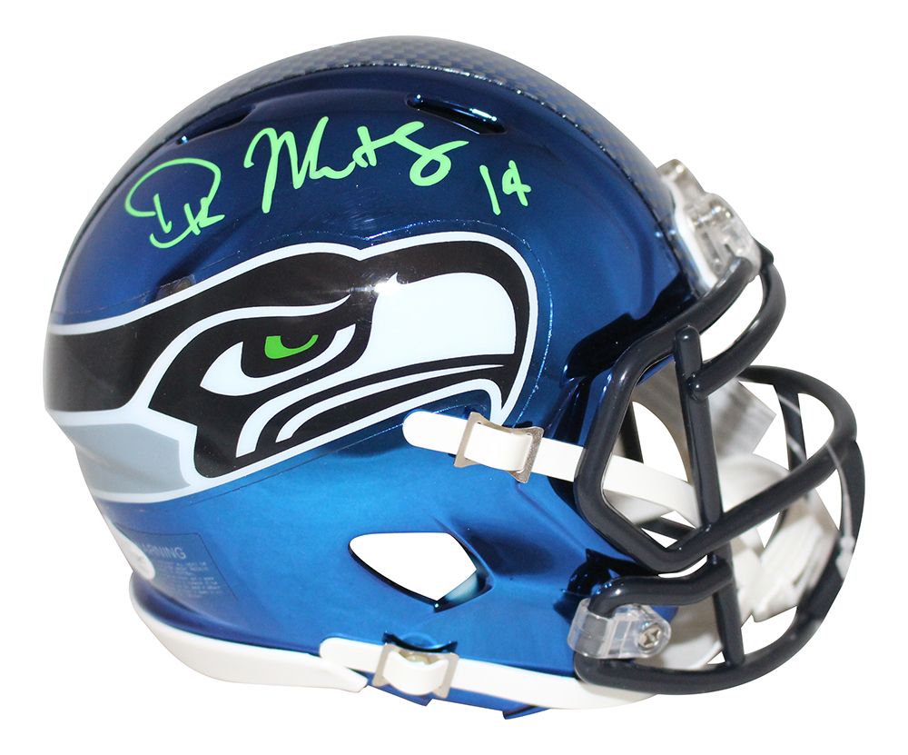 DK Metcalf Autographed Seattle Seahawks Chrome Mini Helmet BAS