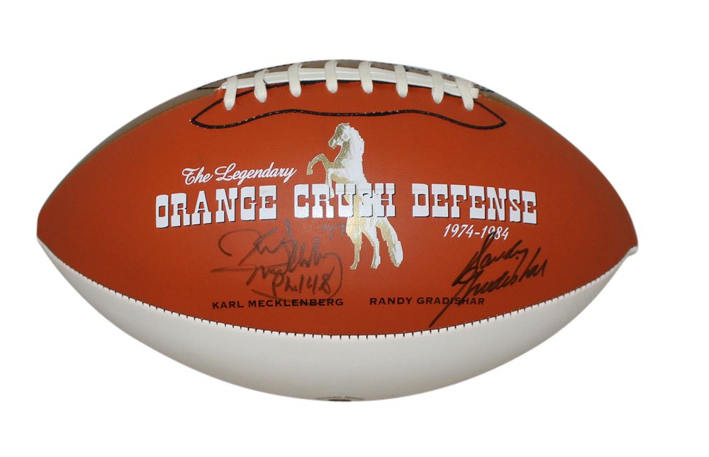 Denver Broncos &amp; Colorado Crush Autographed Logo Football 4 Sigs JSA