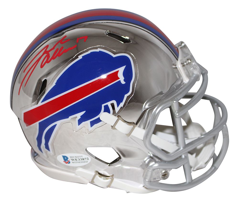 Josh Allen Autographed/Signed Buffalo Bills Chrome Mini Helmet BAS