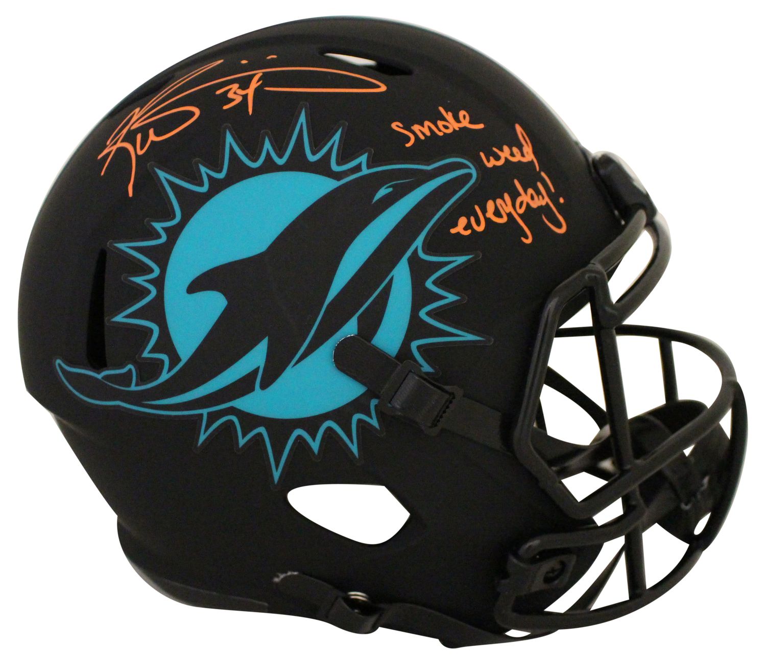 Ricky Williams Autographed Miami Dolphins F/S Eclipse Helmet Weed BAS