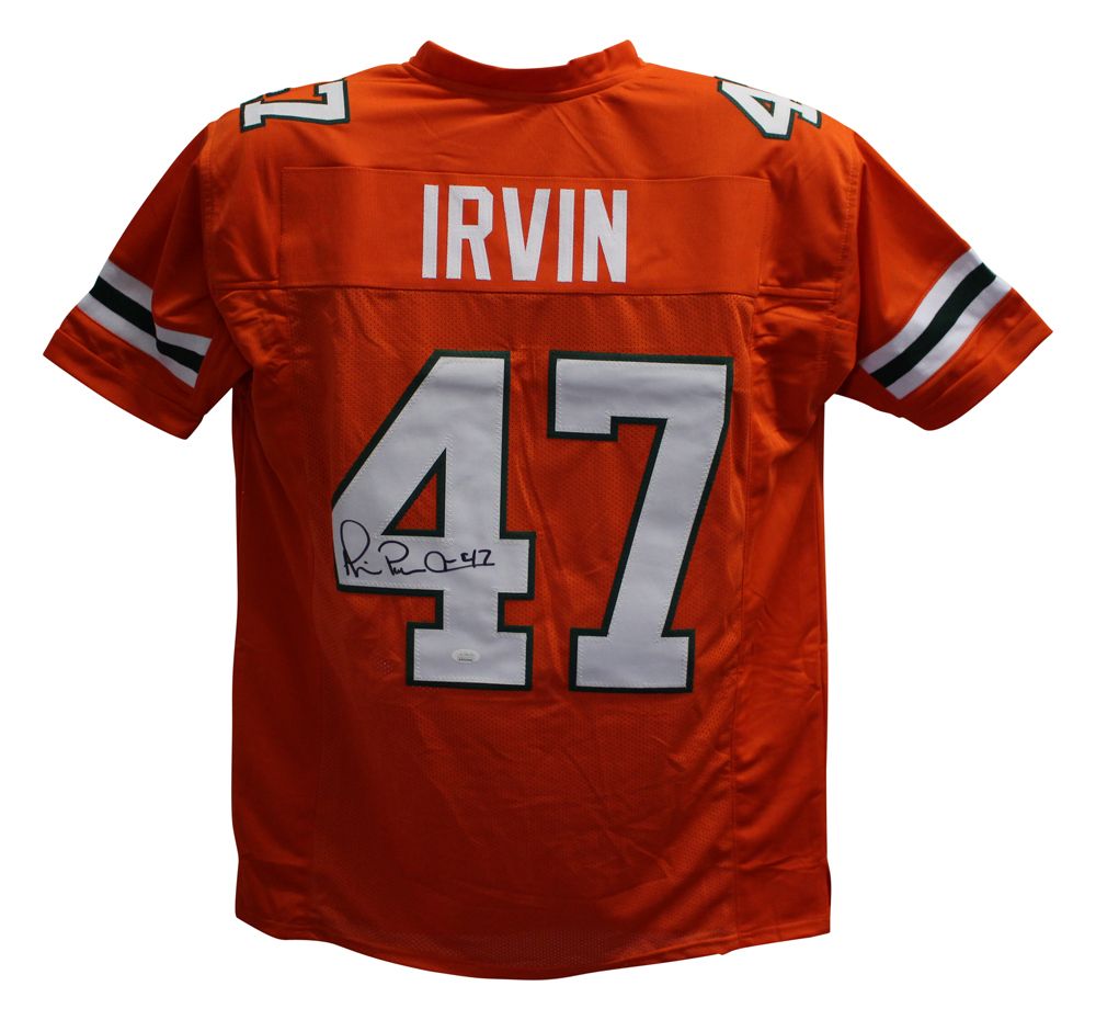 Michael Irvin Autographed Miami Hurricanes Orange XL Jersey JSA