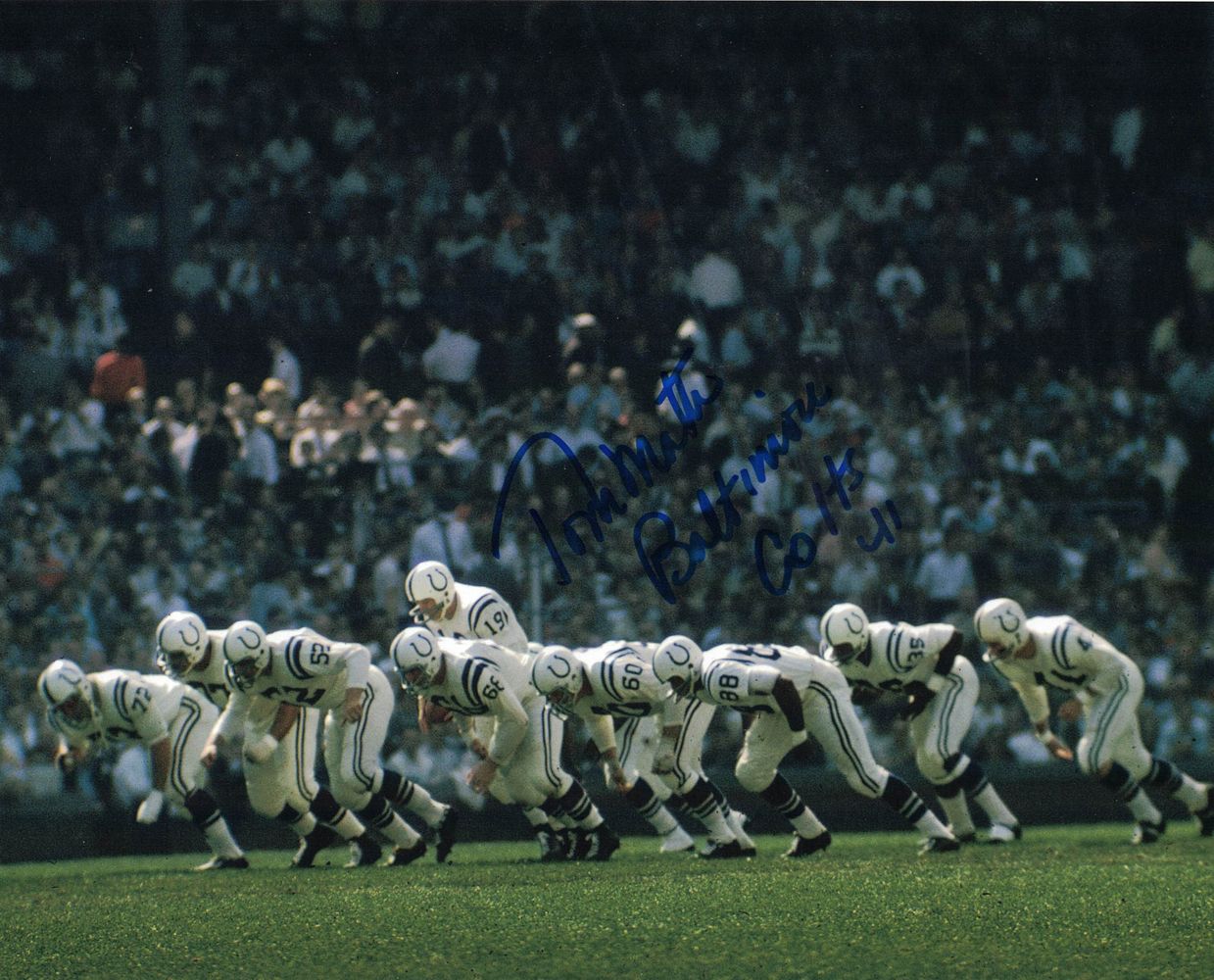 Tom Matte Autographed/Signed Baltimore Colts 8x10 Photo