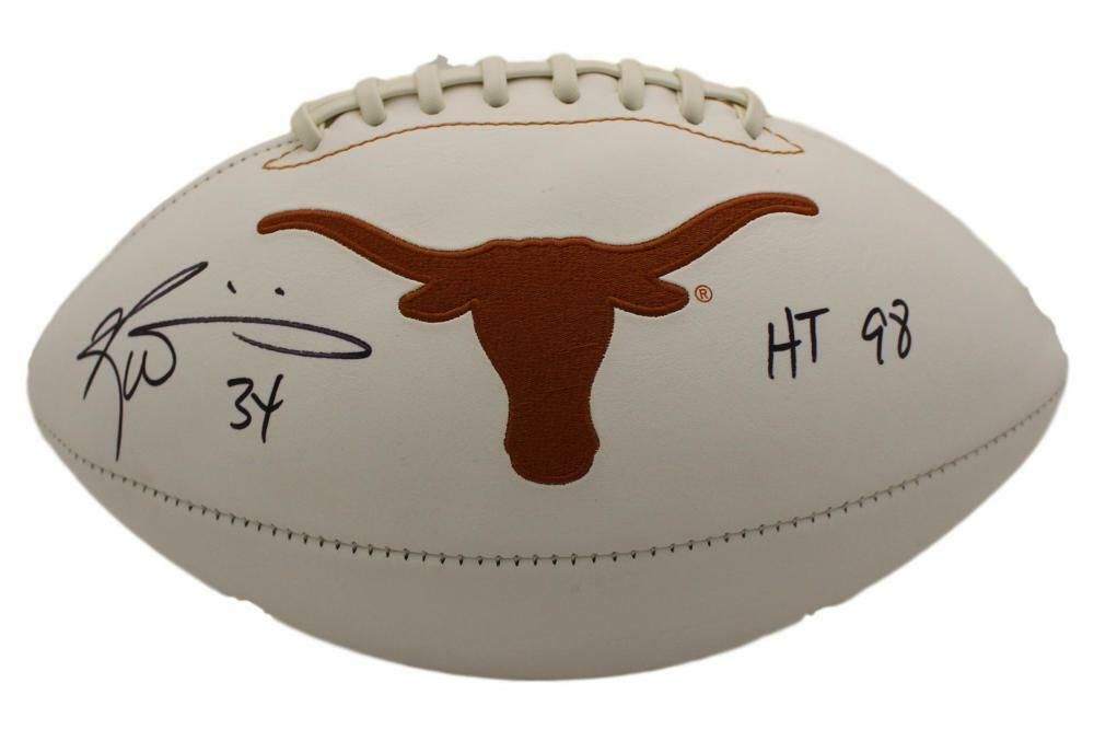 Ricky Williams Autographed Texas Longhorns Logo Football HT 98 JSA