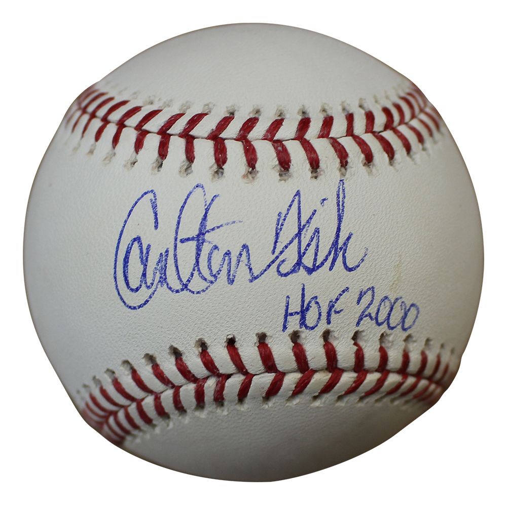Carlton Fisk Autographed OML Baseball w/HOF 2000 Chicago White Sox/Boston Red Sox JSA