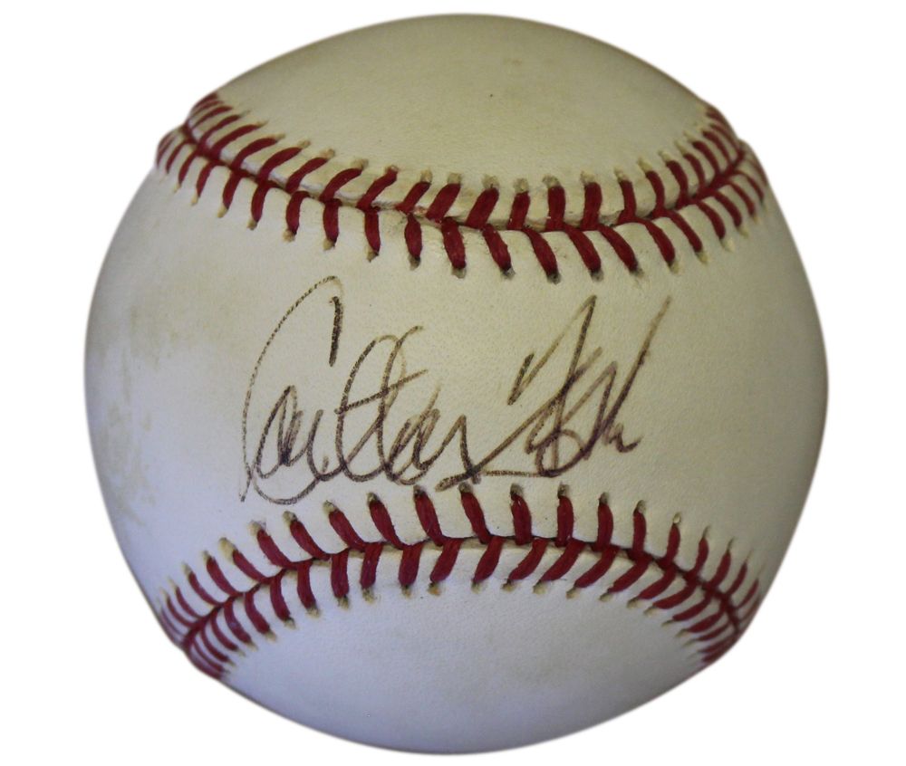 Carlton Fisk Autographed Boston Red Sox American League Baseball JSA