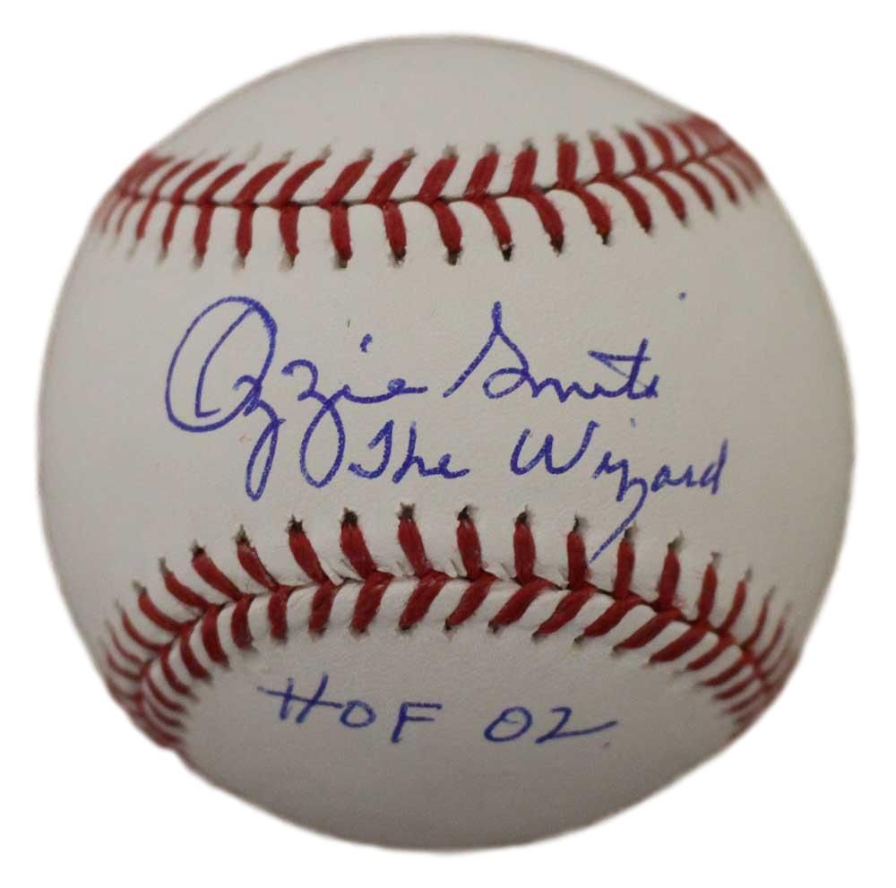 Ozzie Smith Autographed St Louis Cardinals OML Baseball 2 Insc BAS