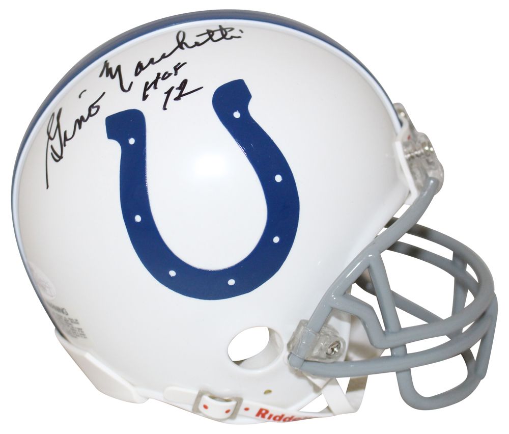 Gino Marchetti Autographed/Signed Baltimore Colts Mini Helmet HOF JSA