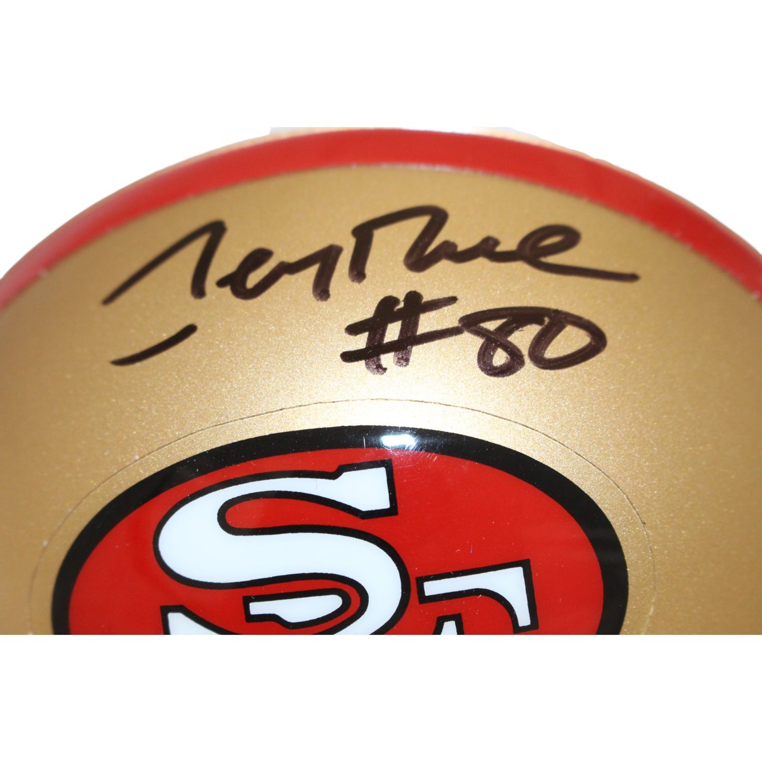 Jerry Rice Autographed San Francisco 49ers VSR4 TB Mini Helmet BAS 44132
